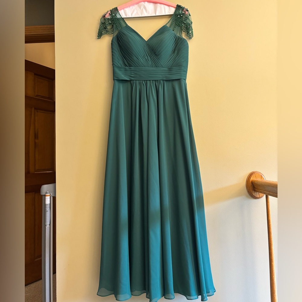 JJs House Green Ruched Maxi Dress Sweetheart Neckline